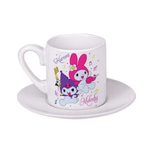 Kuromi Ve Melody Türk Kahvesi Fincanı Beyaz