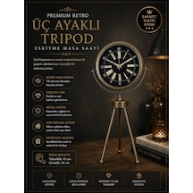 Antique Black Eskitme Üç Ayaklı Masa Saati