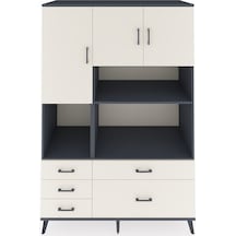 Kronos Dolap 8 Raflı 5 Çekmeceli 3 Kapaklı 132x59x195 Antrasit-aytaşı/aytaşı Aytası/aytası