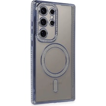 Samsung Galaxy Uyumlu S24 Ultra Kılıf Joke Simli Magneticsafe Kılıf - Mavi Bzsxx00 1