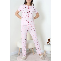 Modi Kaşkorse Fiyonklu Pijama Takımı Pembe - 53613.1048. Açık Gri - Pembe