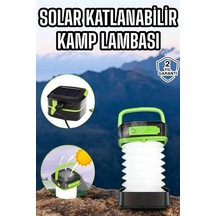 Güneş Enerjili Led Lamba Kamp Lambası Katlanabilir Lamba Usb Şarjlı Antrasit