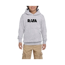 Zepplin Giyim Rafael Nadal Text Gri Çocuk Kapşonlu Sweatshirt