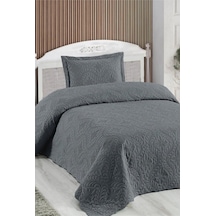 Tek Kişilik Düz Renk Kapitone Yatak Örtüsü, Sade Ve Şık Görünüm 175 X 250cm Antrasit