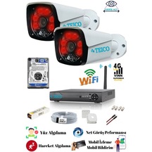 5 Mp 2 Metal Kameralı Ultra Hd Güvenlik Kamera Seti Teico- 6220n 320
