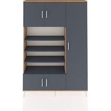 Arges Dolap 11 Raflı 5 Kapaklı 132x30x195 Çam-antrasit/antrasit Çam