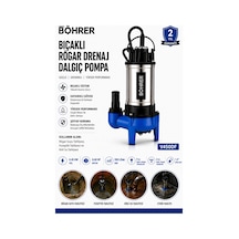 V450df Bıçaklı Rögar Drenaj Dalgıç Pompa 0.60 Hp 200 L/dak Kirli Su Ve Foseptik Tahliye Pompa