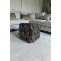 Best İthal Kadife Kumaş Küp Puf - Modern Ve Şık Oturma & Dekoratif Kullanım Siyah