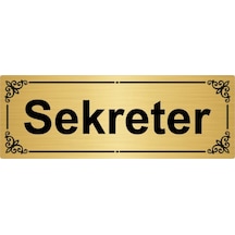 Sekreter 7x20cm Altın Renk Metal Yönlendirme Levhası