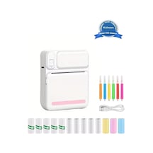 Mini Taşınabilir Yazıcı 13 Rulo Kağıtlı Mürekkepsiz Etiket Yazıcısı Mini Termal Yazıcı 1