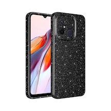 Xiaomi Redmi 12c Kılıf Kamera Korumalı Simli Silikon Üstün Koruma Pazarplus Siyah