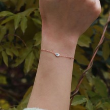 Fatma Ana El Figürlü Zirkon Taşlı Mine İşli Rose Gold Kaplama Gümüş Bileklik Gümüş