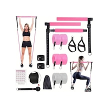 Ayarlanabilir Pilates Bar Seti, Kapı Askılı Çantalı Egzersiz İmkanları Altın