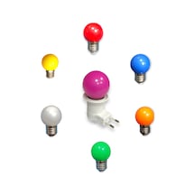 Tek-iş Açma Kapama Anahtarlı Duy Fişli E-27 Anahtarlı + Ampul E-27 1 W Renkli Pst