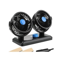 Point 360 Dönebilir 12V Araç Içi Torpido Üstü Çift Fanlı Oto Vantilatör
