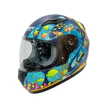Kask Çocuk Sw 815k Ocean Black Blue Full Face Çok Renkli