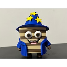 3d Baskı Wizard Wafer - Büyücü Atıştırmalık Biblo - Mavi Pelerinli Ve Şapkalı Koleksiyon Figürü