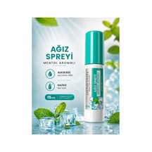 Ağız Spreyi - Ağız Kokusu Giderici, Ferah Nefes, Mentol Aromalı, Alkolsüz & Gazsız, 15 Ml
