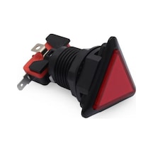 40mm 12V Üçgen Işıklı Oyun Makinesi Butonu - Kırmızı