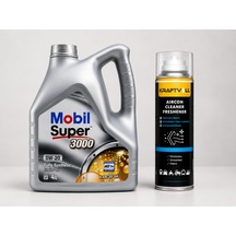 Mobil Süper 3000 0W-20 Tam Sentetik Motor Yağı 4 L + Klima Bombası 200 ML