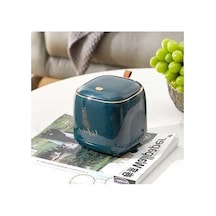 Fastbuy Koyu Yeşil Kapaklı Mini Masaüstü Çöp Sepeti, Küçük Ofis Tezgahı Çöp Kovası, Minik Plastik Çöp Kutusu, Beyaz Yeşil Koy Koyu Yeşil