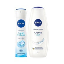 Creme Soft Banyo Ve Duş Jeli 500ml Ve Kadın Sprey Deodorant Fresh Natural 150ml, 48 Saat Ter Karşıtı Diğer