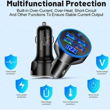 Flybuy Wgs-g37 5'i 1 Arada Dijital Voltmetre Super Hızlı Şarj Araç Şarj Cihazı Beyaz