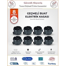 Trendhomm Geçmeli Anahtar Priz Kasası - Sıva Altı - Siyah - 8 Adet