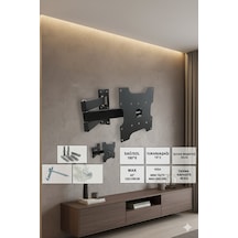 42kh Hareketli 3 Kollu Duvar Tipi Lcd Tv Askı Aparatı 42 49 / 106 124 Cm Diğer