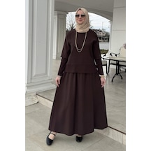Rabia Şamlı Ela Modal Takım Kahve Çok Renkli