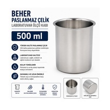 Beher Paslanmaz Çelik 500 Ml - Laboratuvar Ölçü Kabı