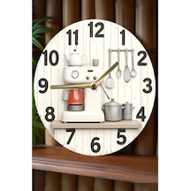 Kitchen Style Mutfak Temalı Mdf Duvar Saati Sessiz Mekanizma 3d Görünümlü Sdw230 Renkli