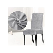 Sandalye Kılıfı. 6 Lı. Kaliteli Kadife Kumaş. Kenarları Lastikli En Boy Likralı Kılıf. Gri Rengi Gri - 35348500 Gri
