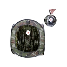 Vkemall Hızlı Kurulabilir Gürültü Azaltıcı Taşınabilir Atış Egzersizi Çadırı - İç/ Dış Mekan Kullanıma Uygun, Çift Ağlı, Dayanıklı Poliester Kamuflaj