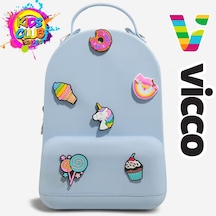 Vicco Pvc Mini Boy Çocuk Plaj Çantası Kreş Çantası Sırt Çantası Okul Çantası Unisex Çanta Mavi