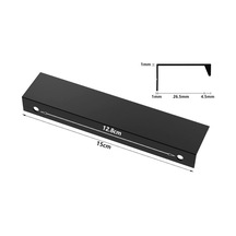 10 Adet Siyah Mutfak Kulpu, Görünmez Orta Yönlü Mobilya Kulpu, Alüminyum Kapı Tutacağı, Siyah Dolap Çekmece Kulpu 128 Mm/uzunluk 149 Mm