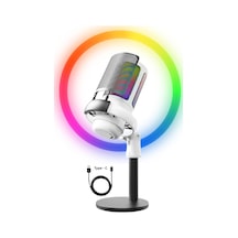 Rgb Mikrofon Seti Stream Sgaming Işıklı Mikrofon Ses Kayıt Cihazı