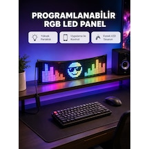 Rgb Led Panel Çok Renkli, Kumandalı, Usb Bağlantılı Yazı Ve Gıf Gösterimli Akıllı Lamba Çokrenkli