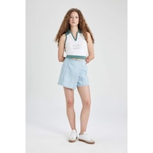 Defacto Yüksek Bel Mini Jean Şort Etek B8292AX24SMNM85 İndigo