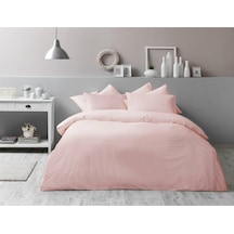 Taç - Pembe Basic Antibakteriyel Çift Kişilik Nevresim Takımı Pembe