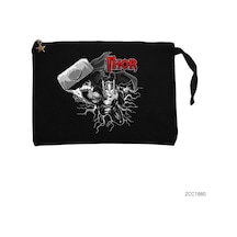 Zepplin Giyim Avengers Thor Rising Siyah Clutch Astarlı Cüzdan / El Çantası