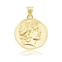Diamond Line-Gülaylar - Sarı Altın 14 Ayar Madalyon Kolye Ucu N11.25245