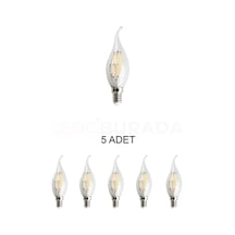 Cata Ct-4064 Edison Led Kıvrık Buji Ampul 7w Günışığı Sarı - 5 Li Paket