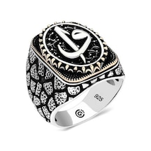 Gümüş Elif Vav Oval Erkek Yüzük (546038552)