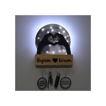 Led Işıklı Pleksi Dolunay Kişiselleştirilebilir Dekoratif Biblo Holly Kalp Anahtar Askılığı Gri - 737348111 Gri