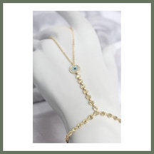 Bezos Gold Renk Pirinç Zirkon Taşlı Nazar Model Şahmeran Bezos1