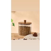 Akasya Cam Kavanoz 1380 Ml-akasya Kapaklı Büyük Boy Kavanoz-mien Baharat, Bakliyat, Kahve Kavanozu Kahverengi - Şeffaf