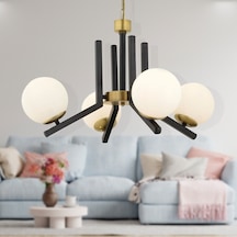 Morgan 4 Lü Eskitme Siyah Modern Yatak Odası Mutfak Oturma Odası Salon Avize