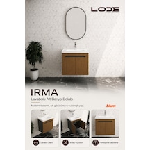 Lode Bath Irma Serisi Lavabolu Alt Banyo Dolabı, Kapaklı Banyo Alt Dolabı,seramik Lavabo Dahil 60 Cm Milolegna