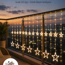 Yıldız Figürlü Perde Peri Led 3x3 Metre Dekoratif Işık Yeni Nesil